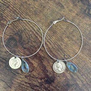 Anthropologie charm hoops
